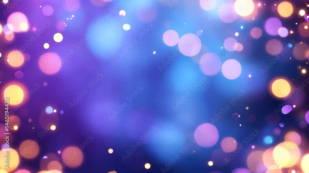 Abstract bokeh background with purple, blue, and gold lights Abstract bokeh background with purple, blue, and gold lights