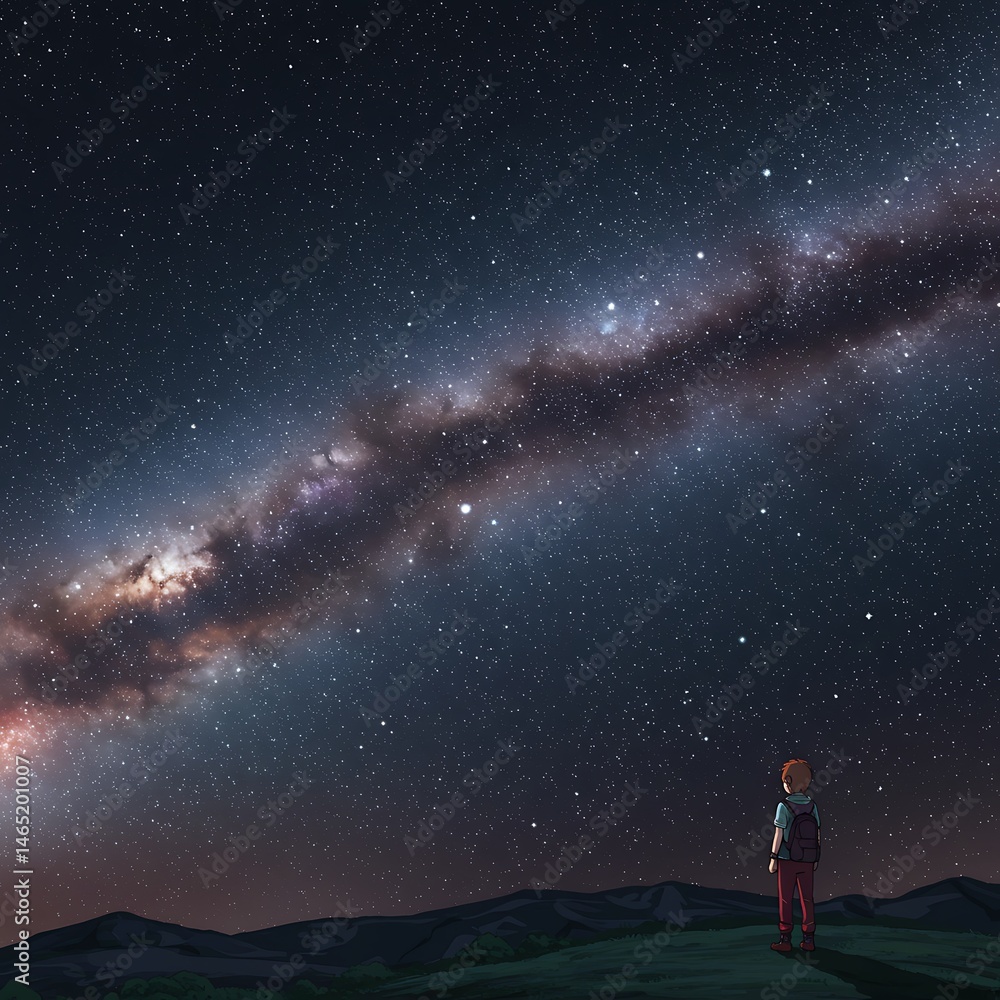 Fototapeta premium Celestial Witness AI Generated