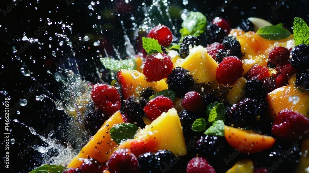 Fresh Mixed Fruit Salad with Berries and Mint Fresh Mixed Fruit Salad with Berries and Mint