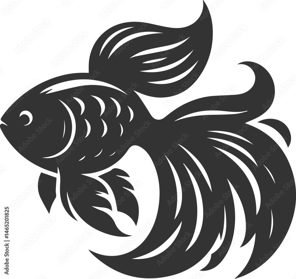 Goldfish black vector silhouette Goldfish black vector silhouette