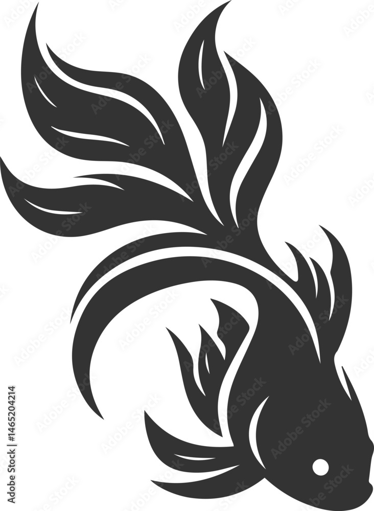 Goldfish black vector silhouette Goldfish black vector silhouette