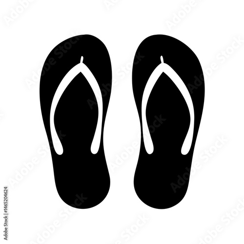 Black flip flops footwear summer beach shoes vacation sandals casual style flip flops design vector art