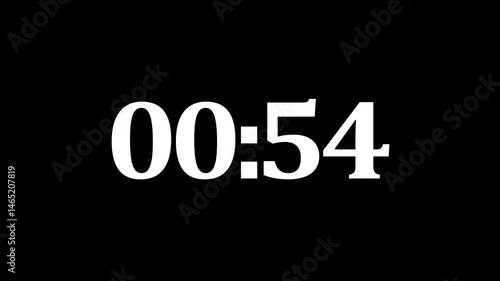 2 minute timer countdown animation, countdown timer one minute animation from 120 to 0 countdown Two minute countdown timer animation on transparent background with alpha channel.