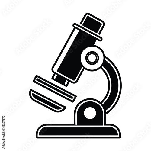 a microscope icon children science education vector art silhouette