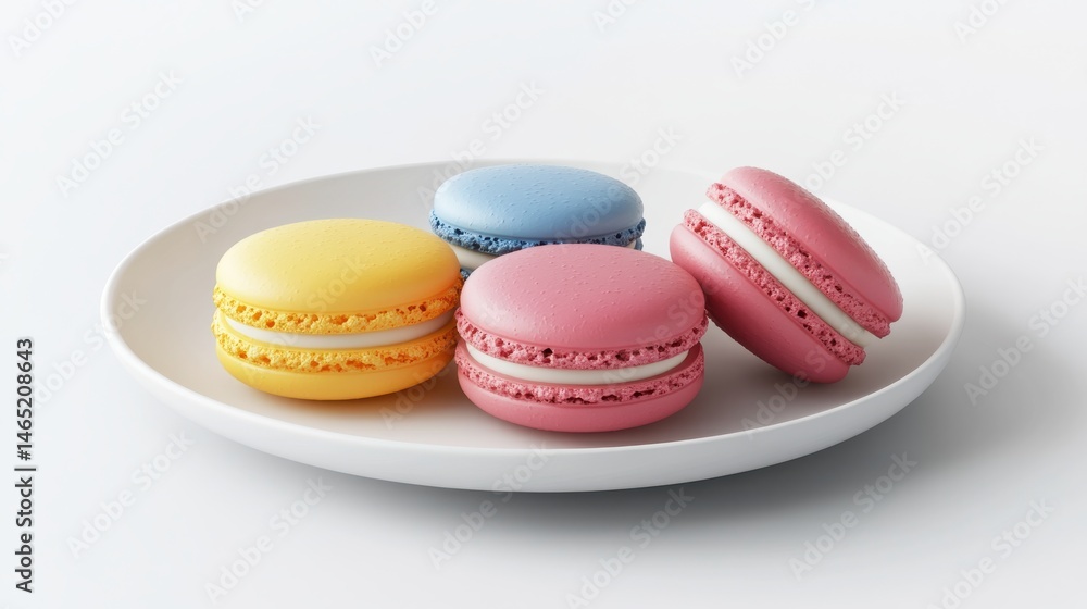 Fototapeta premium Plate of colorful macarons.