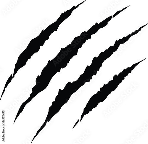 Animal Claw scratches mark silhouette vector, tiger scratches signs, cat scratches signs, dog scratches signs, bear scratches signs, lion scratches signs