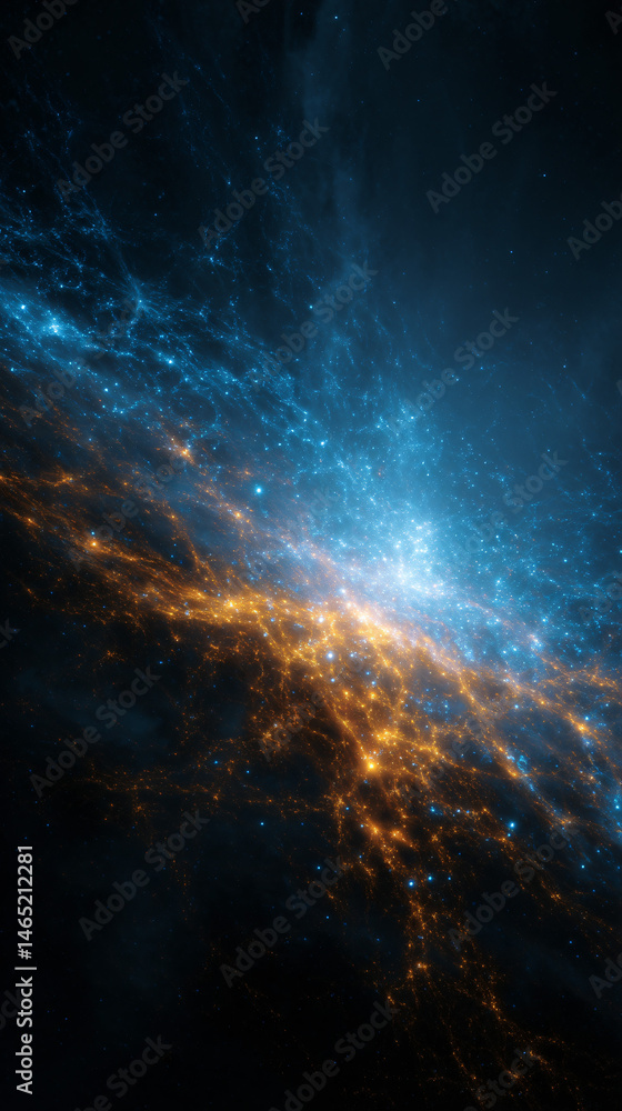 Fototapeta premium Cosmic web of galaxies complect in deep blank