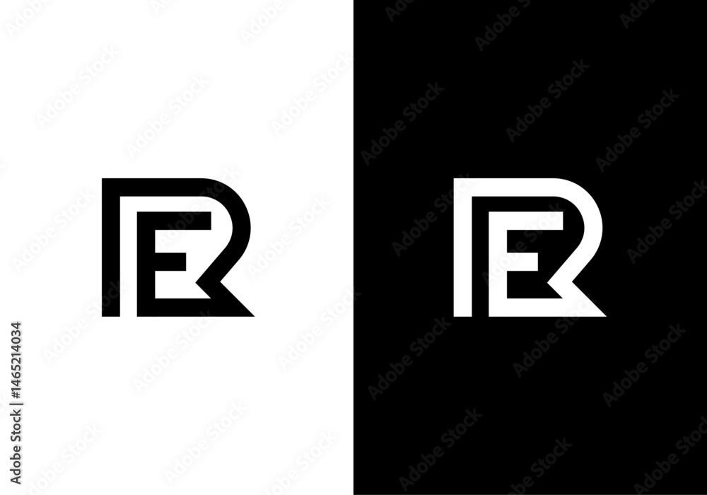 RE, ER initial letters monogram logo RE, ER initial letters monogram logo