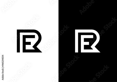 RE, ER initial letters monogram logo