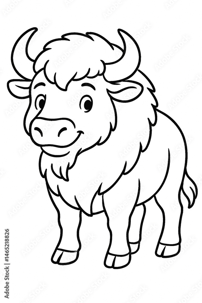 Fototapeta premium vector illustration of bison cartoon