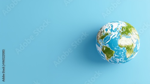 Earth Globe on Blue Background Concept Illustration