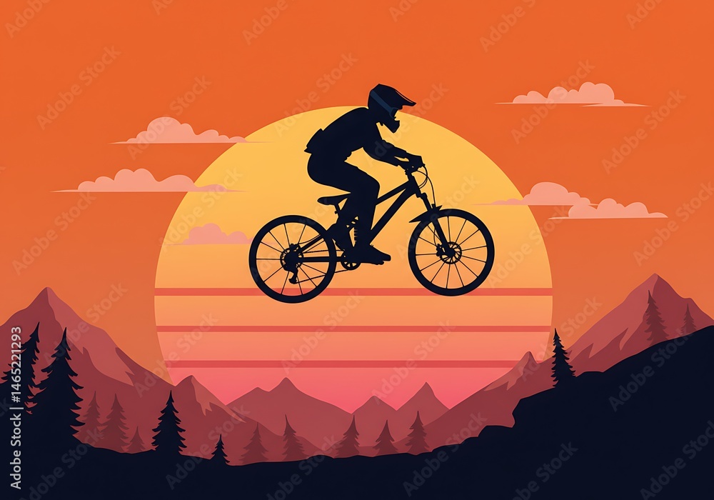 Obraz premium Sunset Silhouette Ride