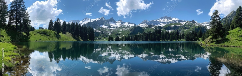 Fototapeta premium Serene Mountain Lake Reflection