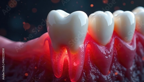 Wallpaper Mural Severely inflamed gum tissue surrounding tooth , close-up, medical, dentistry Torontodigital.ca