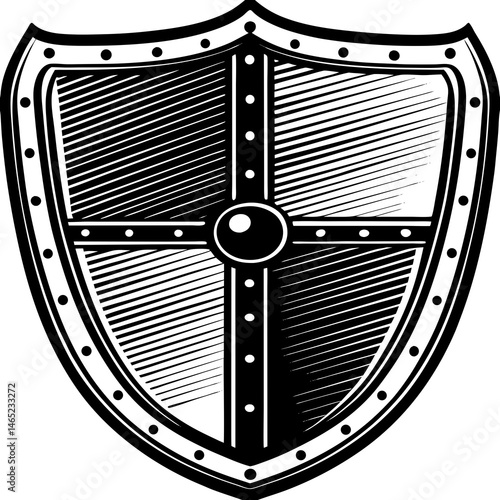 black and white shield