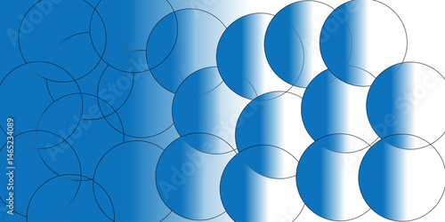 A contemporary design featuring overlapping translucent circles in corporate blue. Ideal for sleek banners, posters, and modern graphic designs.Defocused bokeh blur lights background.