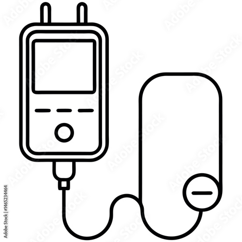 Black outline of glucometer – medical device for blood sugar testing
