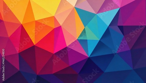 Abstract geometric shapes repeat in vibrant color palette , motif, polygons, color