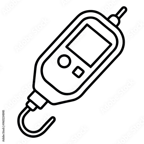 Glucometer in thin line style – clean vector for health monitoring