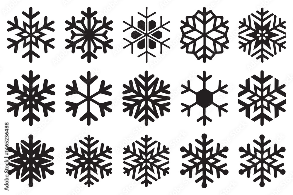 Snowflake Variety: A collection of intricately designed snowflakes in a monochromatic composition. showcasing the beauty of nature's frozen art and evoking feelings of winter's serene embrace. Snowflake Variety: A collection of intricately designed snowflakes in a monochromatic composition. showcasing the beauty of nature's frozen art and evoking feelings of winter's serene embrace.