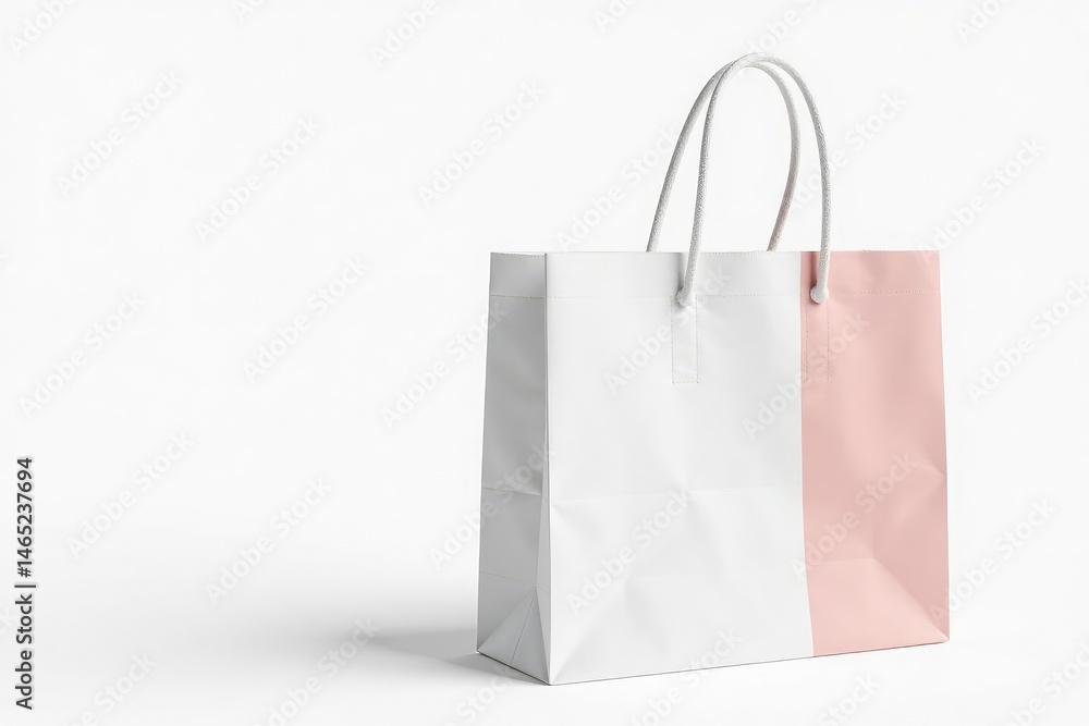 White cotton shopping bag with handles, isolated on white background, bag mockup, fold, canvas White cotton shopping bag with handles, isolated on white background, bag mockup, fold, canvas
