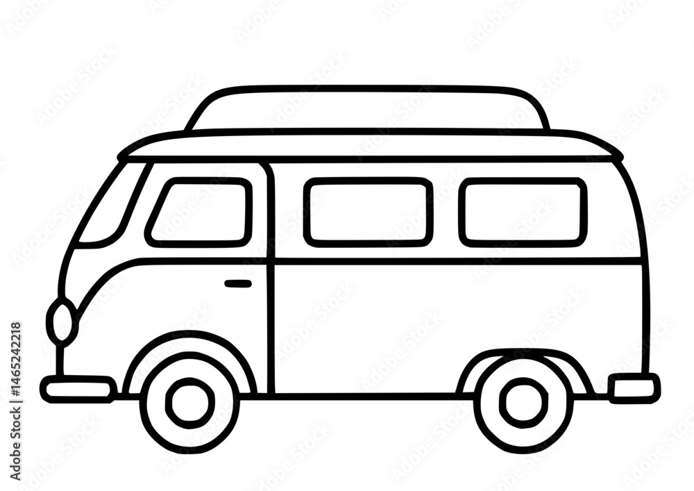 Campervan side view vector icon Campervan side view vector icon