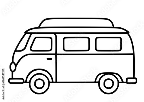 Campervan side view vector icon