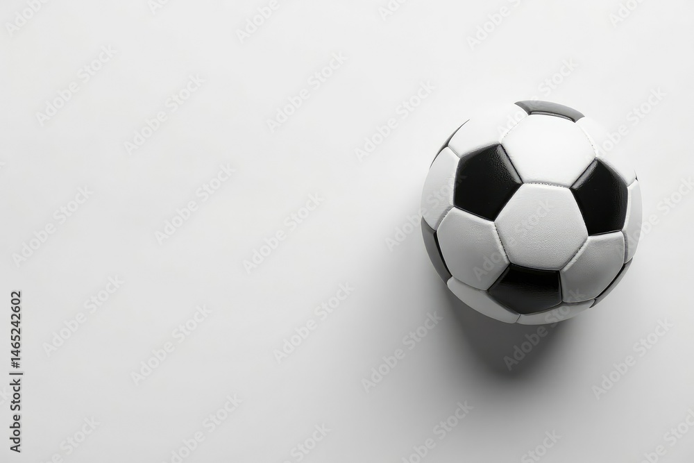 Obraz premium Overhead view of pristine white football on white , sports, american football, backdrop