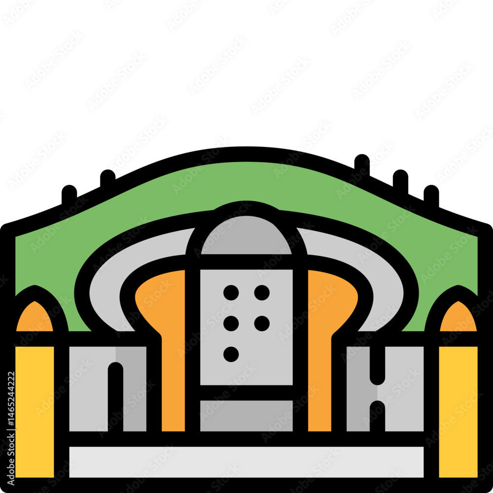Fototapeta premium tomb filled outline icon