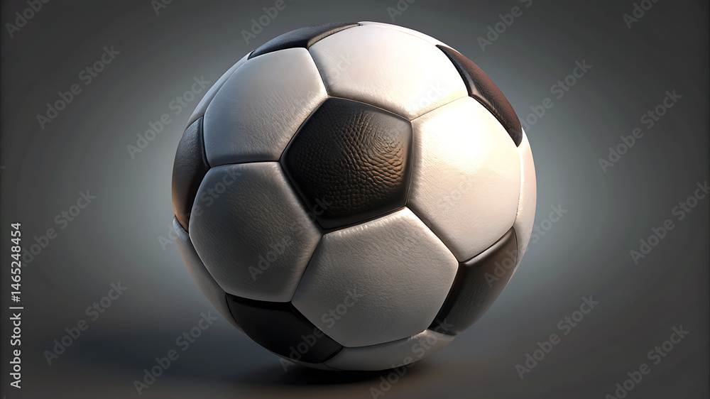 Naklejka premium Realistic 3D Soccer Ball Icon Representing Football Sport Game Match Equipment and Athletic Activity