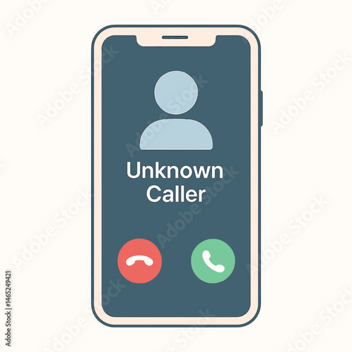 Phone screen with unknown caller and incoming call options