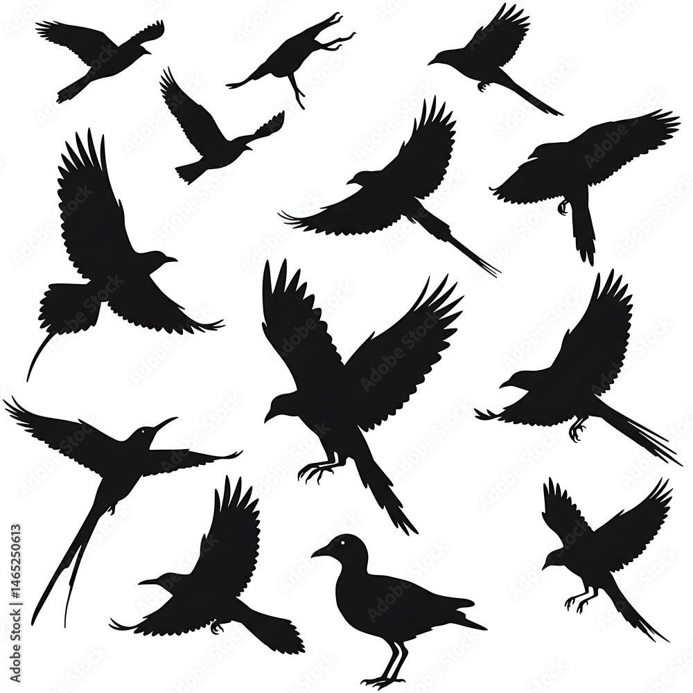 Obraz premium Flight of Shadows AI Generated