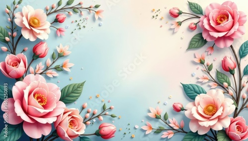 Delicate pastel floral tapestry, soft textures, pattern, floral design, romantic