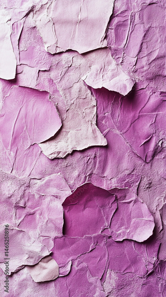 Naklejka premium Purple paper texture background with subtle cement or concrete wall details. Symbolizes strength, creativity, and softness in a balanced mix of industrial grit and artistic pastel tones.