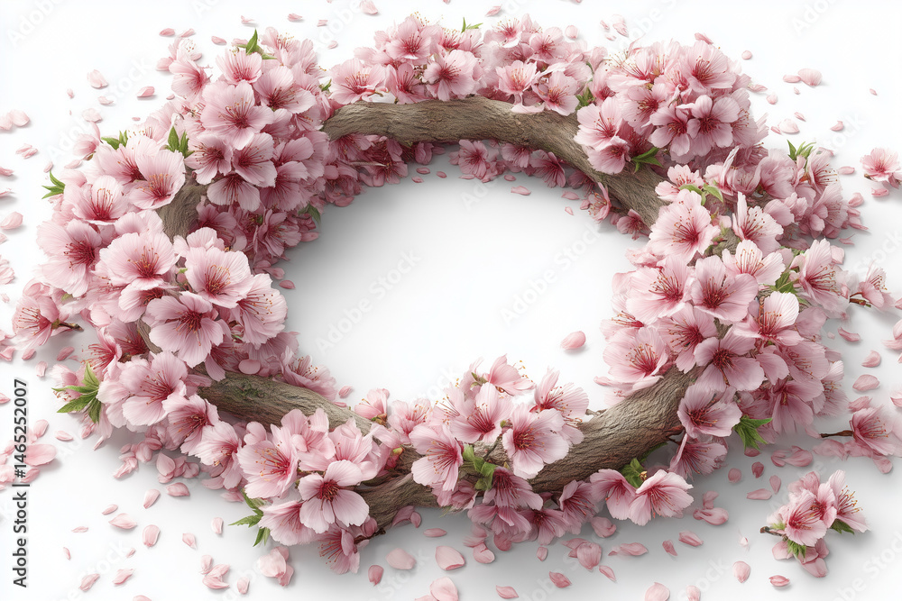 Fototapeta premium pink cherry blossom on white