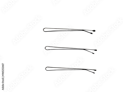 Hair Clip Hairpin Korean Simple Black isolated on a clean and clear White background