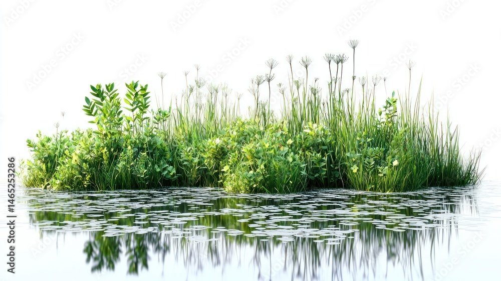 Obraz premium A realistic 3D rendering of underwater plants on a white background