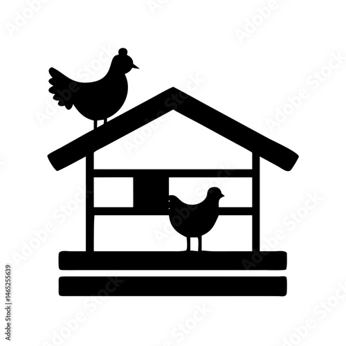 Silhouette birdhouse birds feeder wildlife nature avian shelter home garden vector design