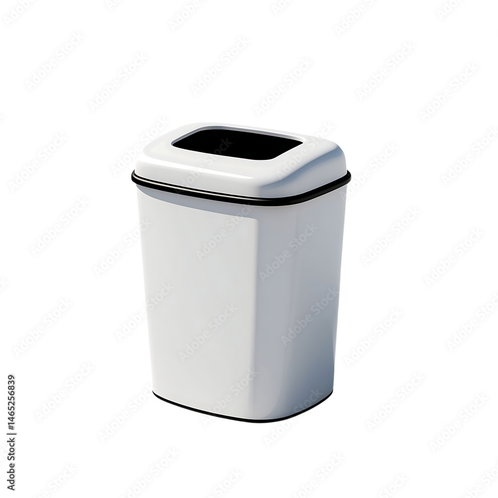 White Rectangular Trash Can with Lid Clean and Simple Waste Container Design White Rectangular Trash Can with Lid Clean and Simple Waste Container Design