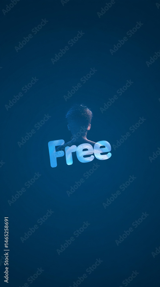 Free text computer graphic with profane background and user avatar concept Free text computer graphic with profane background and user avatar concept