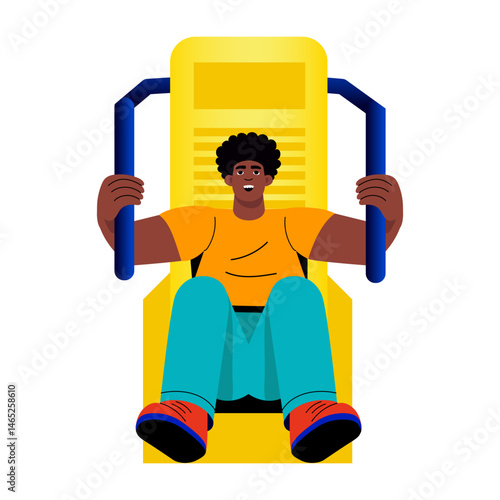 A flat style illustration of chest press