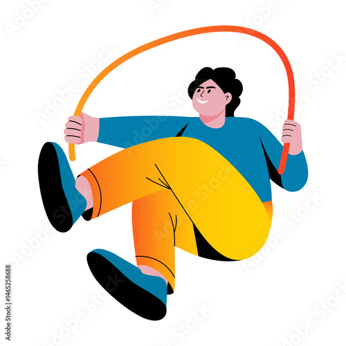 A flat style illustration of jump rope