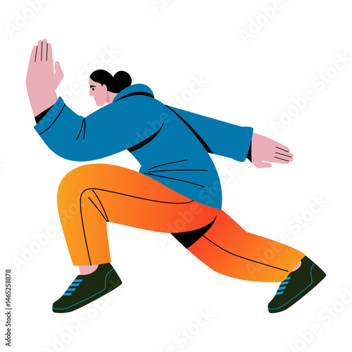 A flat style illustration of side lunges