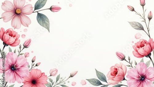 Delicate watercolor floral design, soft pastel tones , light, subtle