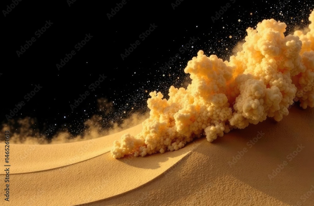 custom made wallpaper toronto digitalWind blow on sand hill and splash fly in air. Sand dune hill over wind storm and blast dust splash over mountain. Sunshine afternoon on sand hill wind blow. Black background isolated