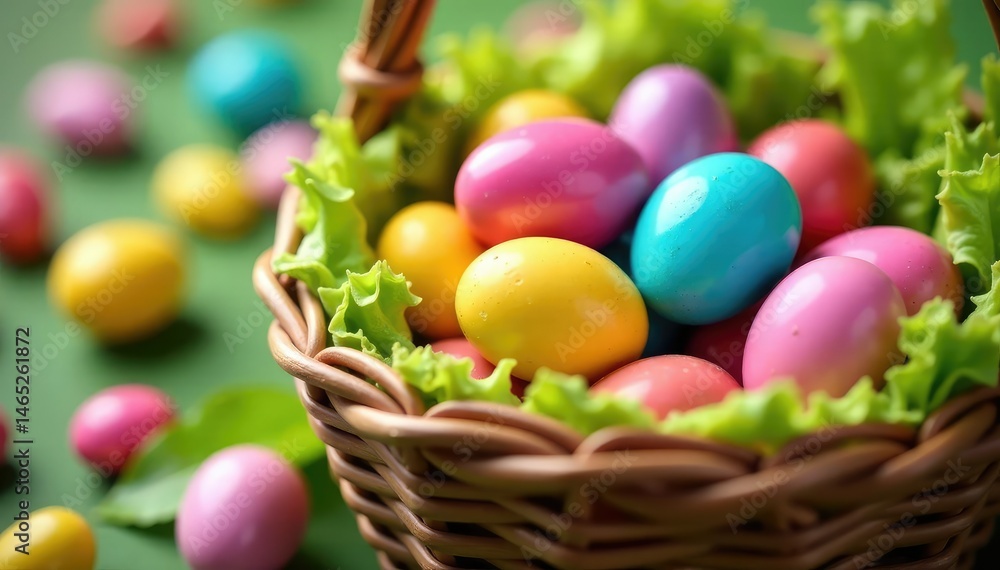 Colorful jellybeans and chocolate eggs in a spring-themed basket Perfect for Easter or April Fool's Day , april fools, purple, dessert Colorful jellybeans and chocolate eggs in a spring-themed basket Perfect for Easter or April Fool's Day , april fools, purple, dessert