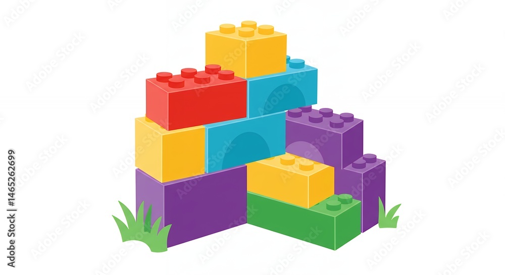 Fototapeta premium Colorful building blocks creative design