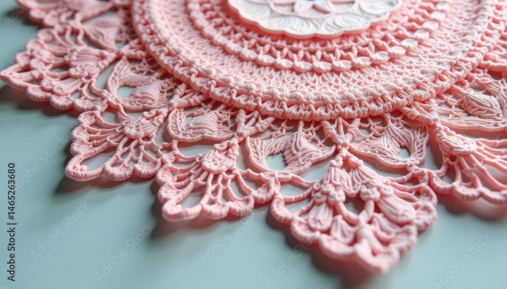 Obraz premium Intricate floral lace doily, delicate texture, intricate, beautiful