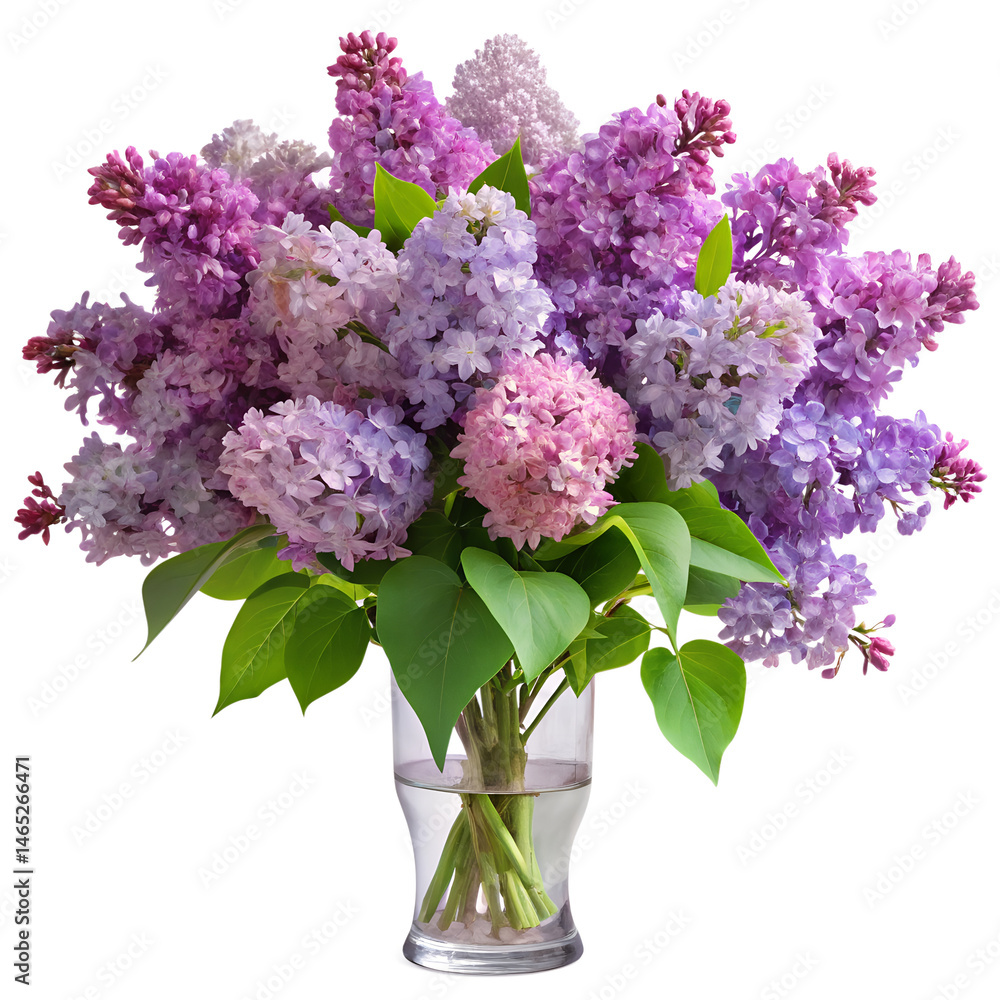 Obraz premium Isolated Lilac Flowers and Petals PNG – High Resolution Transparent Floral Elements for Design