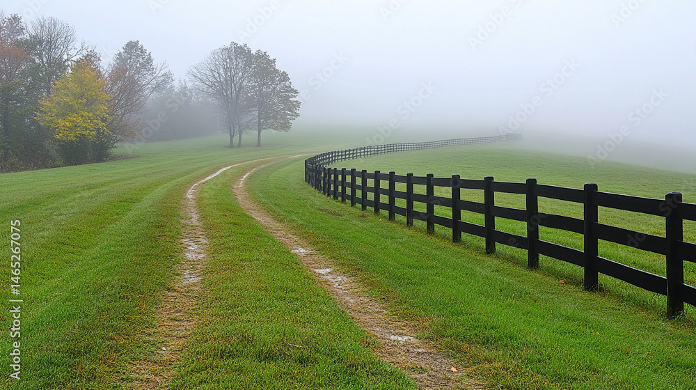 Rain gently falls on a green pasture bordered by an old wooden fence and stone wall. Symbolizes nostalgia, peace, and the quiet beauty of rural life on a misty, timeless countryside landscape.
Rain gently falls on a green pasture bordered by an old wooden fence and stone wall. Symbolizes nostalgia, peace, and the quiet beauty of rural life on a misty, timeless countryside landscape.